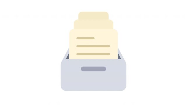 Document Scanner Paper Processing Office Machine Animation Prores Alpha Channel 4K 60fps