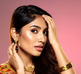 Fototapeta premium Beautiful Female Model with Glowing Skin for Advertisement, Beauty Product Advertisement or Branding