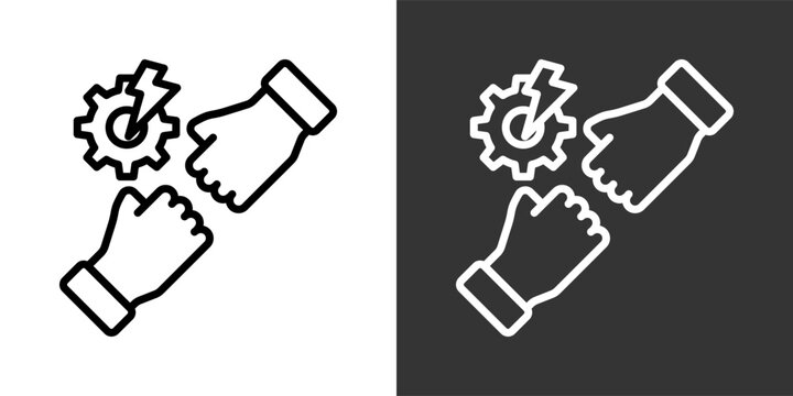 Conflict Black And White Multiple Style Icon Set Collection Pack Vector Illustration 