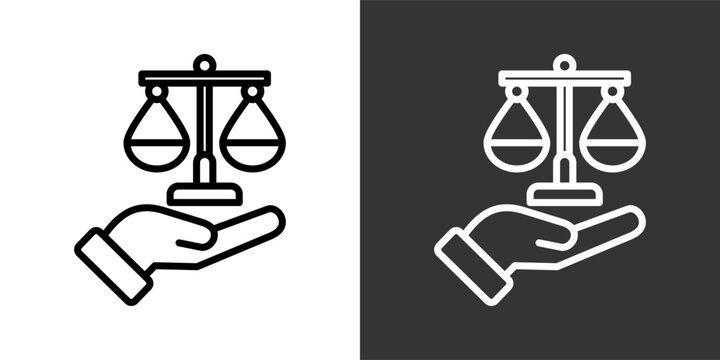 Fairness Black And White Multiple Style Icon Set Collection Pack Vector Illustration 