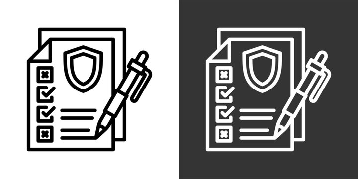 Test Coverage Black And White Multiple Style Icon Set Collection Pack Vector Illustration 