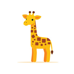 Obraz premium Cute cartoon giraffe illustration for kids design.