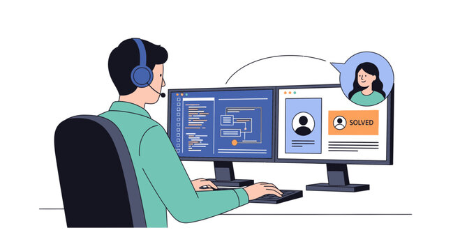 Remote Customer Support, IT Help Desk, Online Communication and Tech Assistance