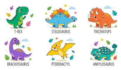 Cartoon dinosaurs for kids learning and education © MdRimon