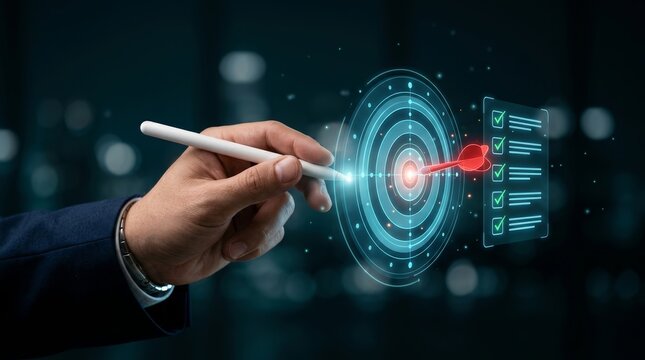 Achieving organizational success through strategic goal setting and digital target alignment.