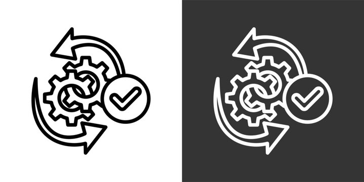 Automated Testing Black And White Multiple Style Icon Set Collection Pack Vector Illustration 