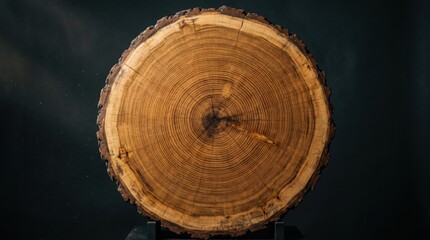 Naklejka premium Historic Oak Tree Growth Rings Representing Two and a Half Centuries