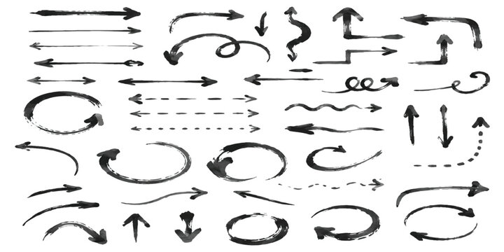 Hand drawn alphabet and numbers vector set