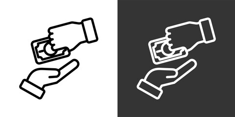 Fototapeta premium Subsidies Black And White Multiple Style Icon Set Collection Pack Vector Illustration 