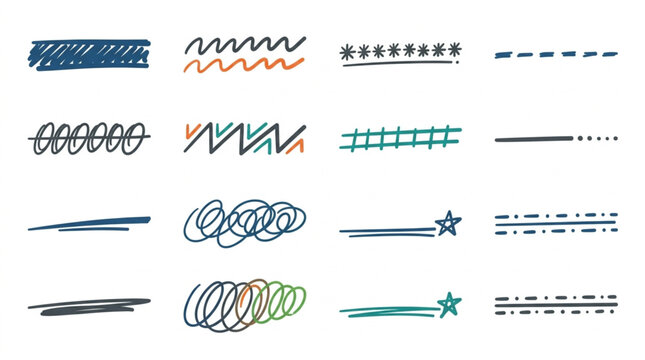 Abstract Sketchy Line Patterns and Symbols