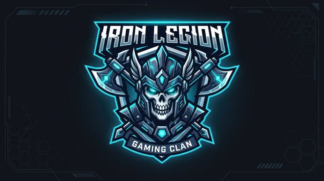 Iron Legion Gaming Clan Emblem with Skull and Axes.