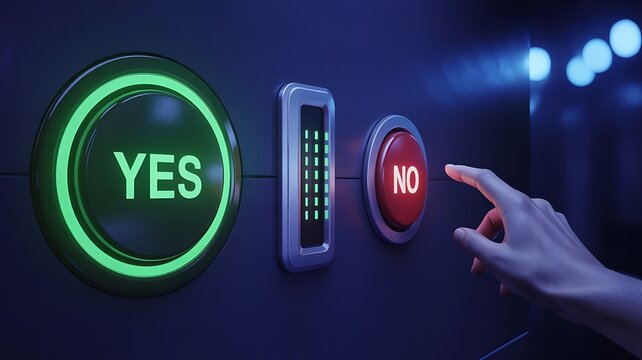 Digital yes and no decision buttons with access control interface