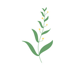 Fototapeta premium Doodle line art inspired by flower leaf dance illustration drawing that can be used for sticker, book, scrapbook, icon, decorative, etc. cute with green and yellow color