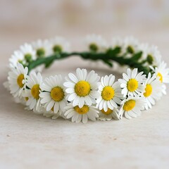 Fototapeta premium Dainty Daisy Crown: Delicate Floral Headband