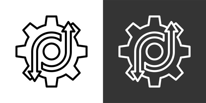 Enhance Black And White Multiple Style Icon Set Collection Pack Vector Illustration 
