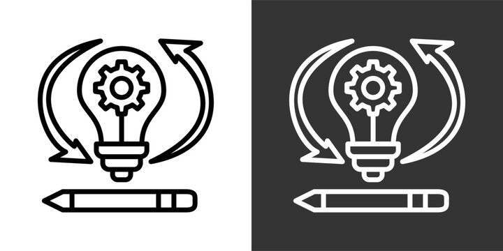 Iterate Black And White Multiple Style Icon Set Collection Pack Vector Illustration 