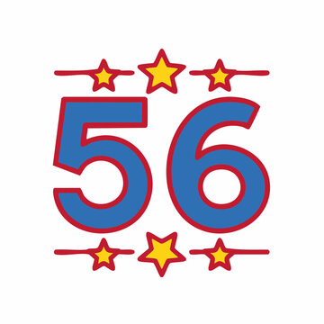 Number 56 with Stars