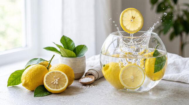 Boisson au citron dans une carafe en verre