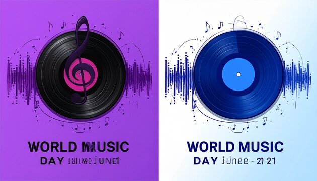 World Music Day Vinyl Record Design