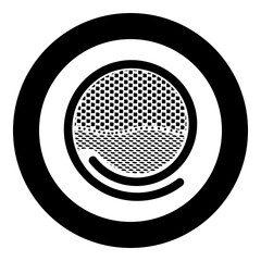 Sushi Japanese food icon in circle round black color vector illustration image solid outline style © Serhii