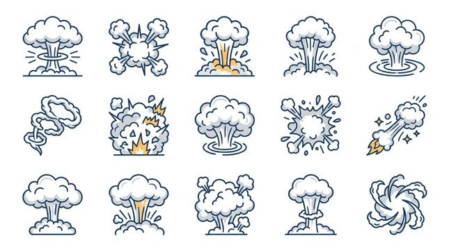 Collection of Explosion and Impact Illustration Styles