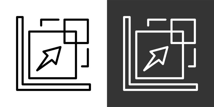 Scalability Black And White Multiple Style Icon Set Collection Pack Vector Illustration 