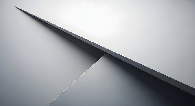 Two gray sheets intersect at an angle on a surface