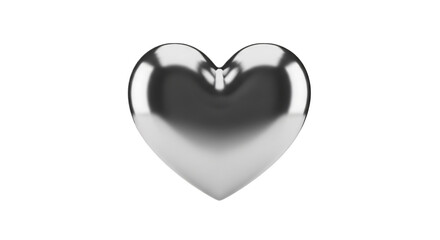Fototapeta premium Shiny Metal Heart Jewelry Closeup.