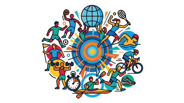 Variety of Sports Activities Illustration