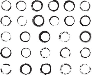 Obraz premium set of black grunge circle frames. rings vector set