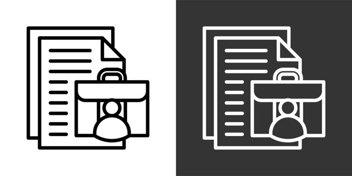 Job Sheet Black And White Multiple Style Icon Set Collection Pack Vector Illustration 