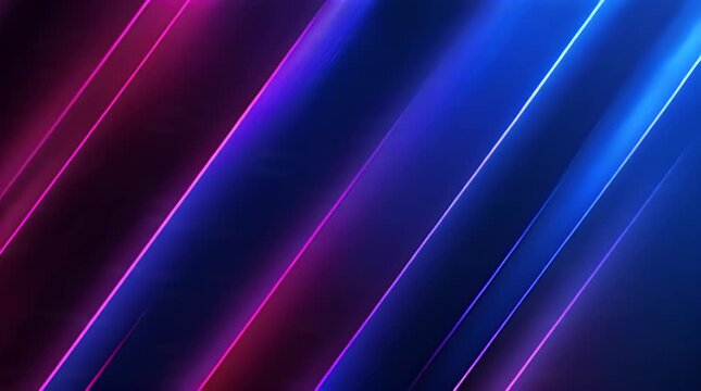 Colorful Neon Light Stripes on Dark Background