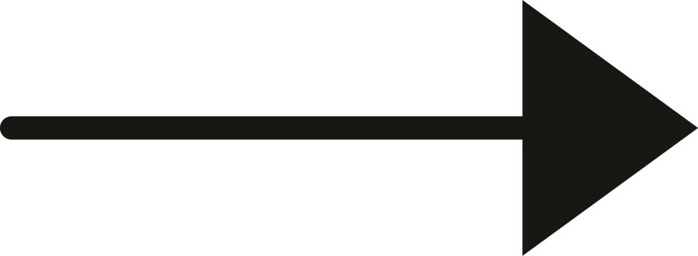 Black arrow pointing right icon isolated on transparent background