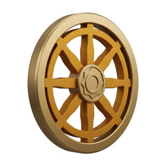 Fototapeta premium Golden Dharmachakra Wheel of Dharma Symbol