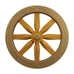 Obraz premium Golden Dharma Wheel Symbol