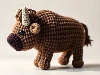 Obraz premium cute crochet amigurumi bison plush