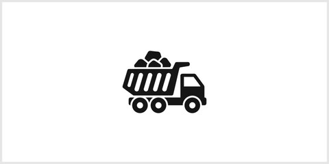 Dump Truck Filled With Rocks Icon © nizar