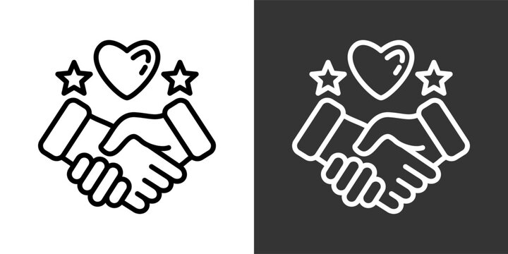 Loyalty Black And White Multiple Style Icon Set Collection Pack Vector Illustration 