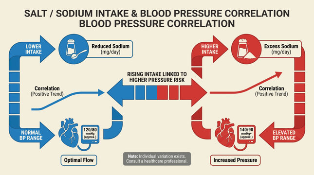 Salt Sodium Intake and Blood Pressure Correlation Diagram