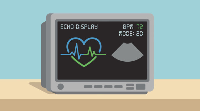 Echocardiogram Heart Ultrasound Display Illustration