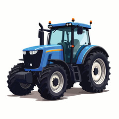Obraz premium Modern blue agricultural tractor isolated on white background.
