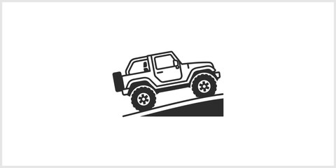 Off-Road Jeep Ascending a Steep Incline © nizar