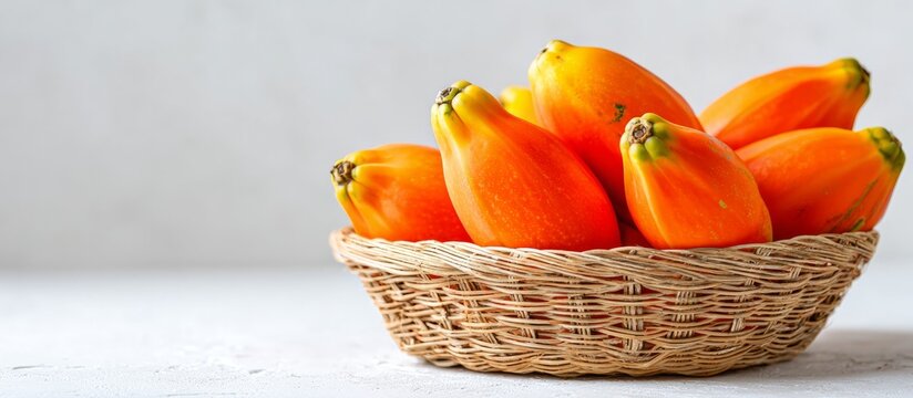 Babaco fruits in basket displaying fresh tropical produce