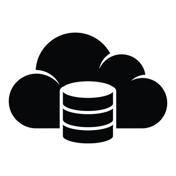 Cloud computing database storage technology icon symbol  data storage icon