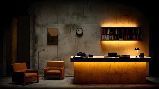 transformed into temporary office for covert corporate transaction