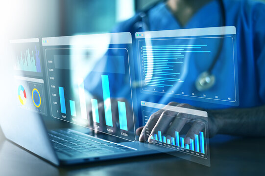 Medical AI and AI doctor technology enhance diagnosis and patient care in modern healthcare. Doctor review data Smart digital health systems improve workflow, data analysis, and clinical efficiency.
