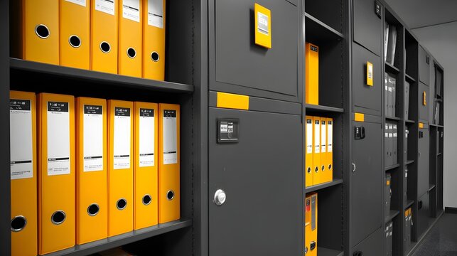 system with clearly labeled folders inside clean corporate office