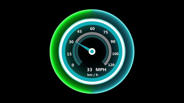 Technology speedometer animation. Performance Racing Car Dashboard.