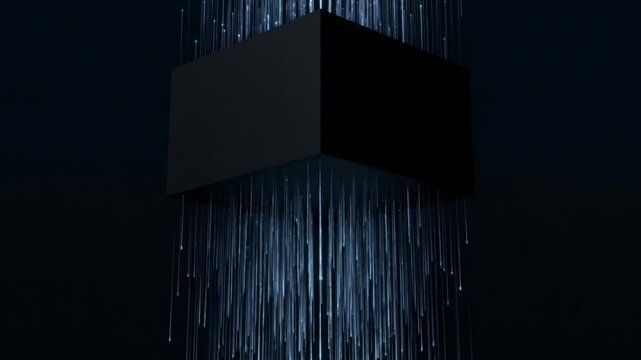 巨大な物質を抵抗なく透過するニュートリノの抽象的表現。青と白の粒子のループ映像