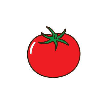 シンプルかわいいトマトのベクターイラスト／Simple and cute tomato vector illustration